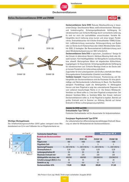 Verzeichnis: Ventilatoren - Felderer