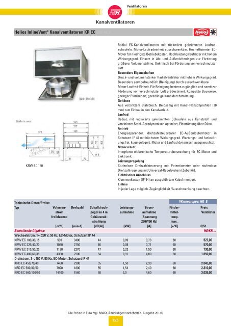 Verzeichnis: Ventilatoren - Felderer