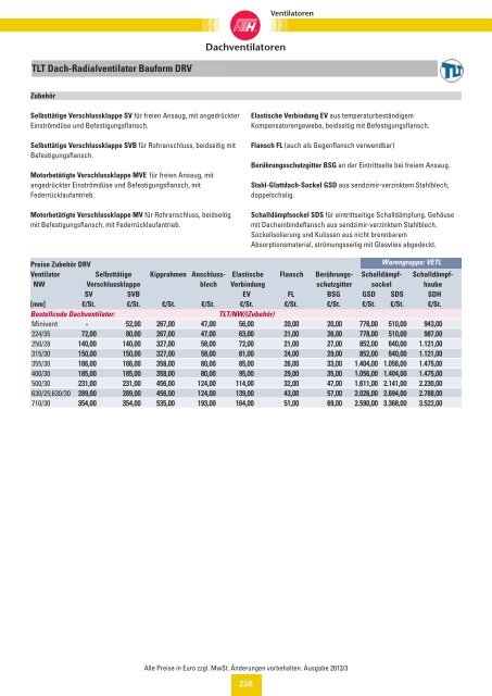 Verzeichnis: Ventilatoren - Felderer