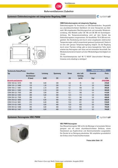 Verzeichnis: Ventilatoren - Felderer