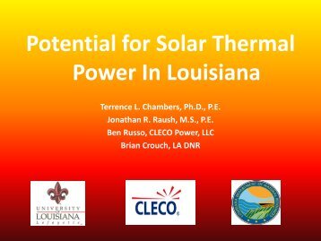Potential for Solar Thermal Power In Louisiana - Lafayette Economic ...