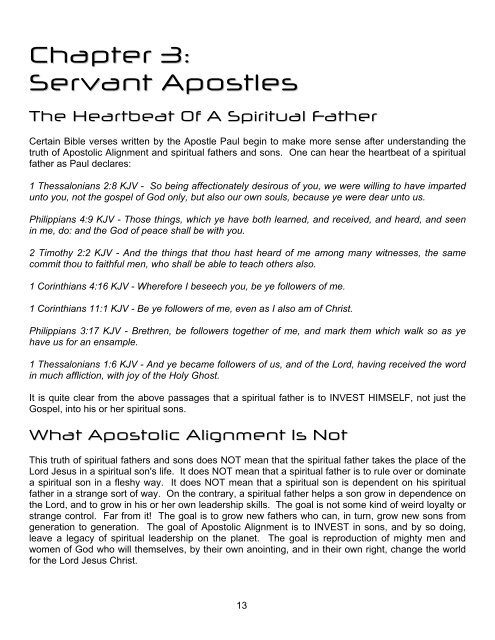 Apostolic Alignment - FaithSite.com