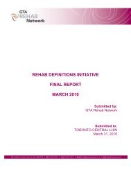 Rehab Definitions Initiative: Final Report - GTA Rehabilitation Network