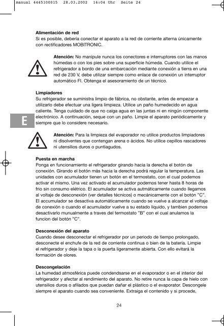 Instrucciones de uso - Waeco