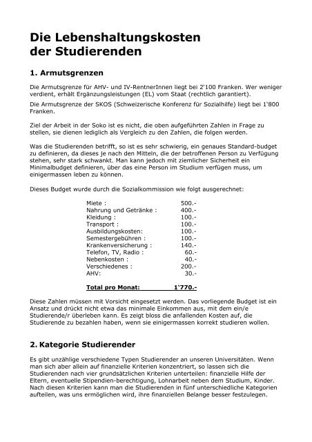 Zusammenfassung SOKO-Papier als Grundlage ... - VSS-UNES-USU