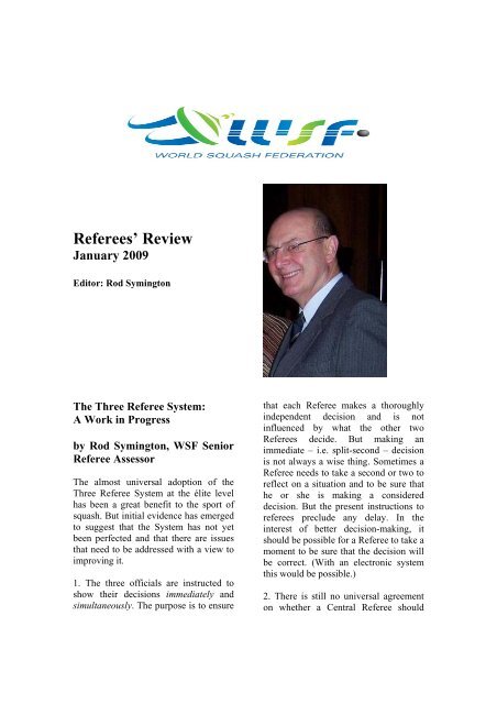 Referees' Review - World Squash Federation