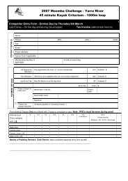Entry Form - Canoeing Victoria - Australian Canoeing