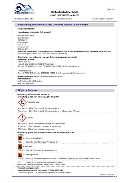 Sicherheitsdatenblatt - SANIT Reinigungsmittel und