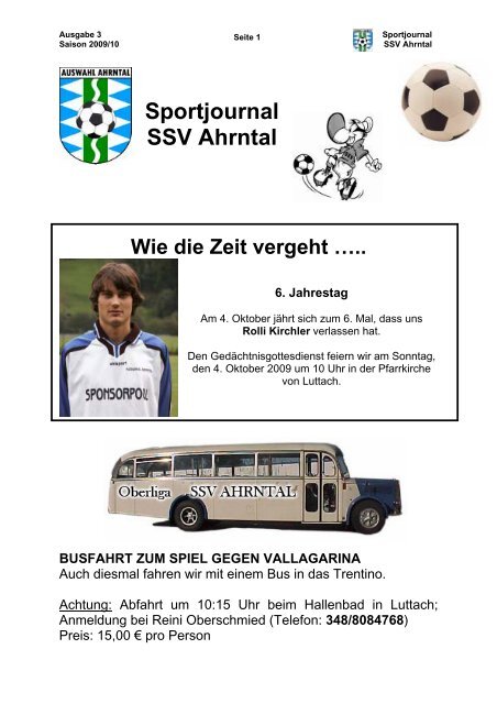 Sportjournal SSV Ahrntal