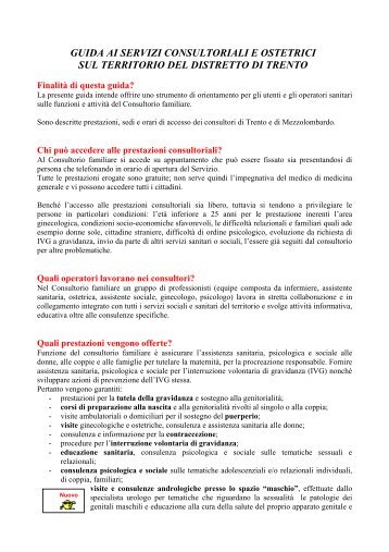 guida ai servizi consultoriali e ostetrici - Azienda Provinciale per i ...