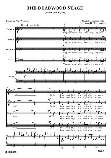 Deadwood Stage - sheet music by Roberton