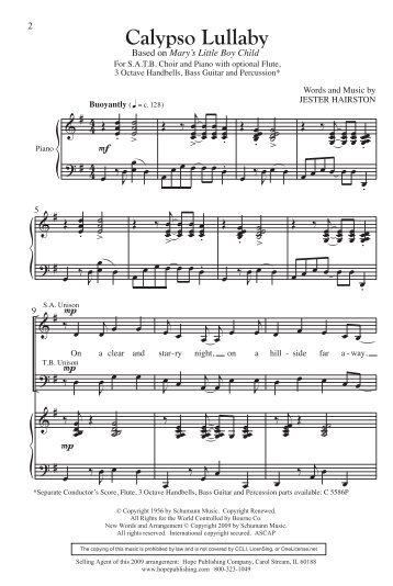 c 5586 Calypso Lullaby:1 anthem.qxd.qxd - Hope Publishing ...