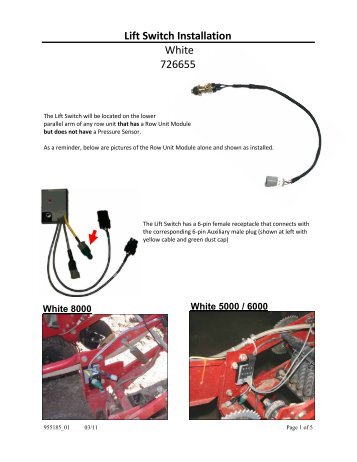 Lift Switch Installation White 726655 - Precision Planting