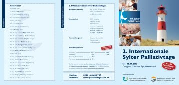 2. Internationale Sylter Palliativtage - Palliativtage-sylt.de