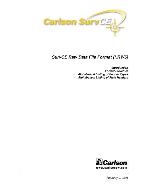 Rw5 File Format SurvCE RW5 Format.pdf - Carlson Software