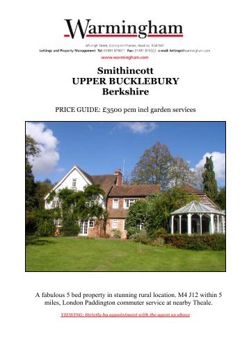 Smithincott UPPER BUCKLEBURY Berkshire - Warmingham