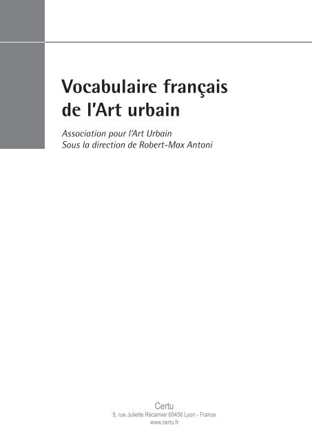 Vocabulaire franÃ§ais de l'Art urbain - MinistÃ¨re du DÃ©veloppement ...