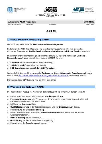 Allgemeine Info - AKIM