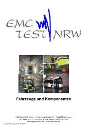 Fahrzeuge und Komponenten - EMC Test NRW GmbH
