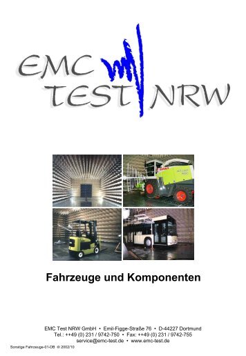 Fahrzeuge und Komponenten - EMC Test NRW GmbH