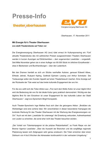 Lesefutter - EVO Energieversorgung Oberhausen AG