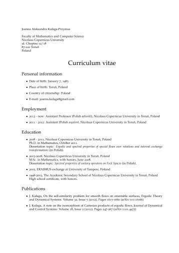 Curriculum vitae: Curriculum Vitae