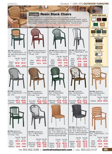 Outdoor Furniture - Central Restaurant Products