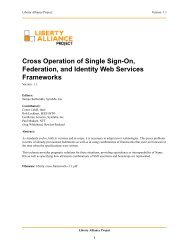 Cross Operation of Single Sign-On, Federation ... - Liberty Alliance