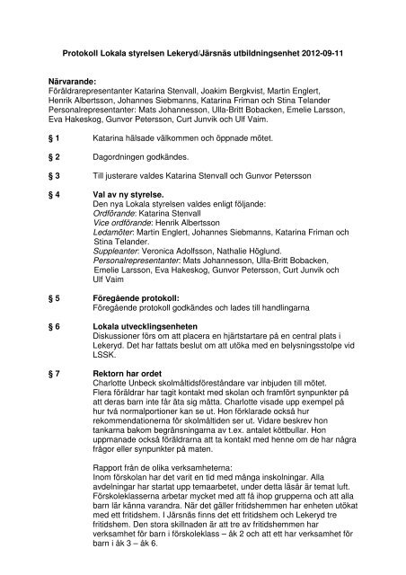 Protokoll Lokala styrelsen 2012-09-11.pdf - Skola.jonkoping.se