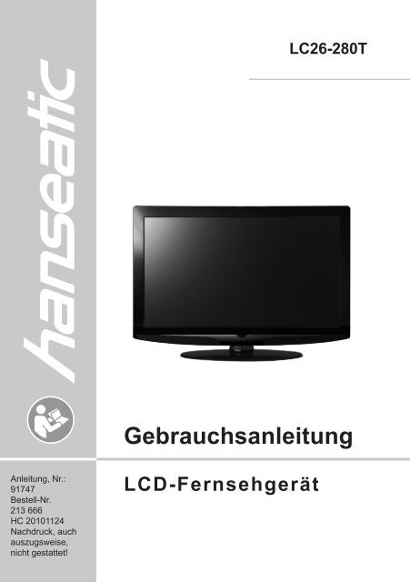 Gebrauchsanleitung Lcd-Fernsehgerät LC26-280T - Baur