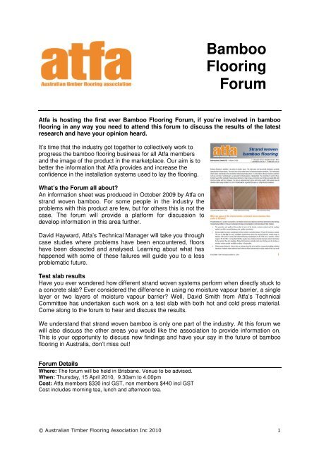 Bamboo Flooring Forum The Australian Timber Flooring Association