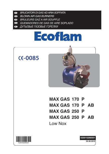 Istruzioni MAX GAS 170-250 PAB - Elco Ecoflam