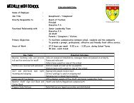 JOB DESCRIPTION - Melville High School