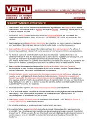 65 72 72 Fax : (016) 65 72 65 e-mail : info@vemu.be RÈGLEMENT