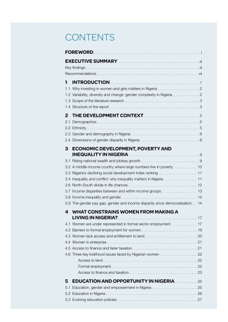 Gender in niGeria report 2012 - Economic Commission for Africa