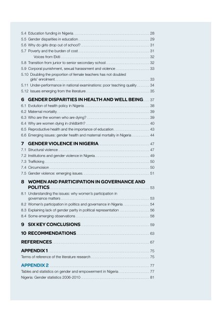 Gender in niGeria report 2012 - Economic Commission for Africa