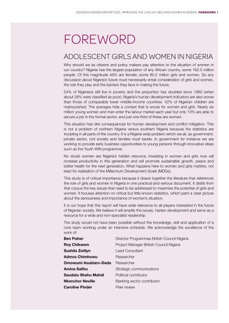 Gender in niGeria report 2012 - Economic Commission for Africa