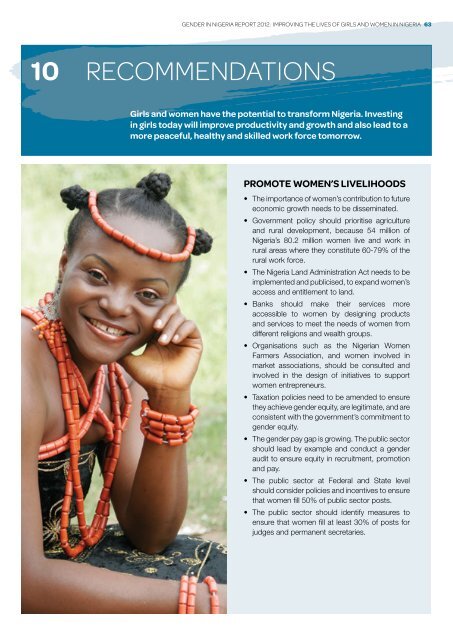 Gender in niGeria report 2012 - Economic Commission for Africa