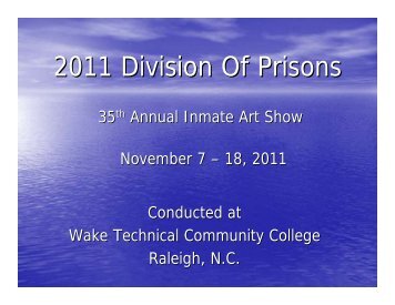 35th Annual Inmate Art Show - North Carolina Department of ...