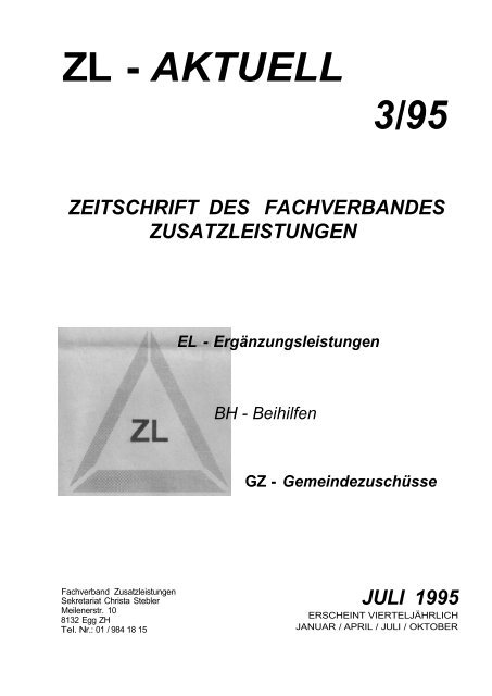 ZL - AKTUELL 3/95 - Fachverband Zusatzleistungen