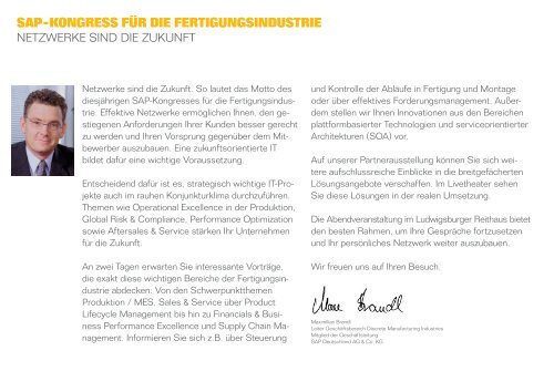 4. SAP-KONGRESS FÃR DIE FERTIGUNGSINDUSTRIE - ILC GmbH
