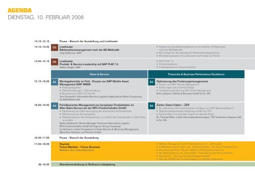 4. SAP-KONGRESS FÃR DIE FERTIGUNGSINDUSTRIE - ILC GmbH