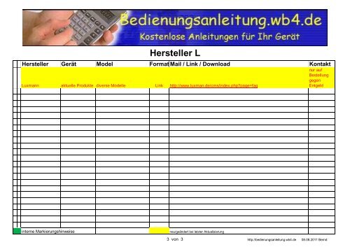 Hersteller L - Bedienungsanleitung - WB4.DE