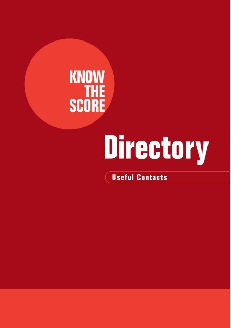 Know the Score - Directory of Services - Playfield Institute