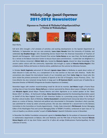 Wellesley College Spanish Department 2011-2012 Newsletter