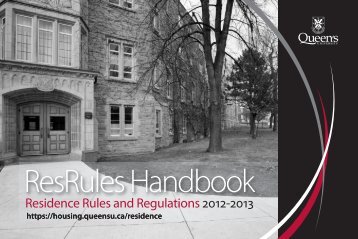 ResRules Handbook - Residences - Queen's University