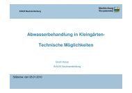 Technische Möglichkeiten der Abwasserbehandlung in Kleingärten