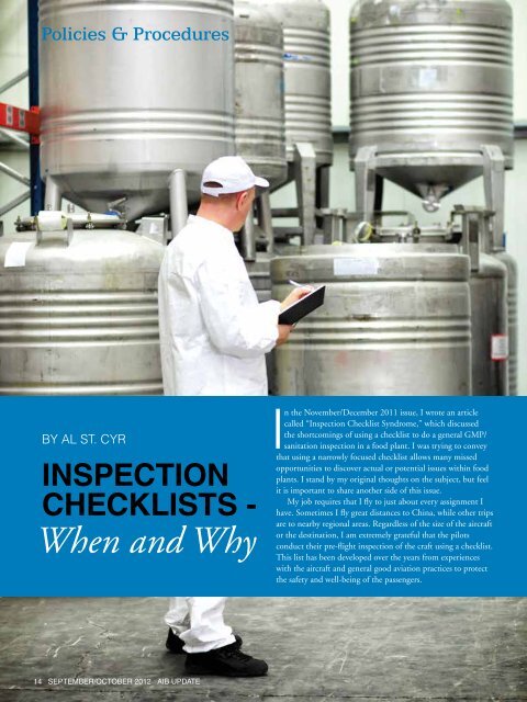 Inspection Checklists - AIB International, Inc.