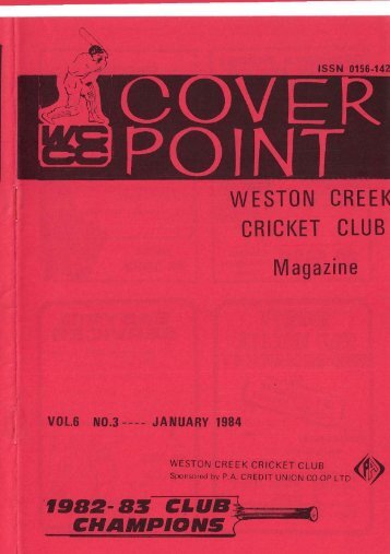 WESTON CREEK CRICKET CLUB Magazine