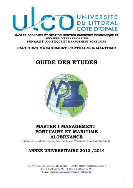 Pdf Universit Du Littoral C Te D Opale Ulco Statuts De L Cole D